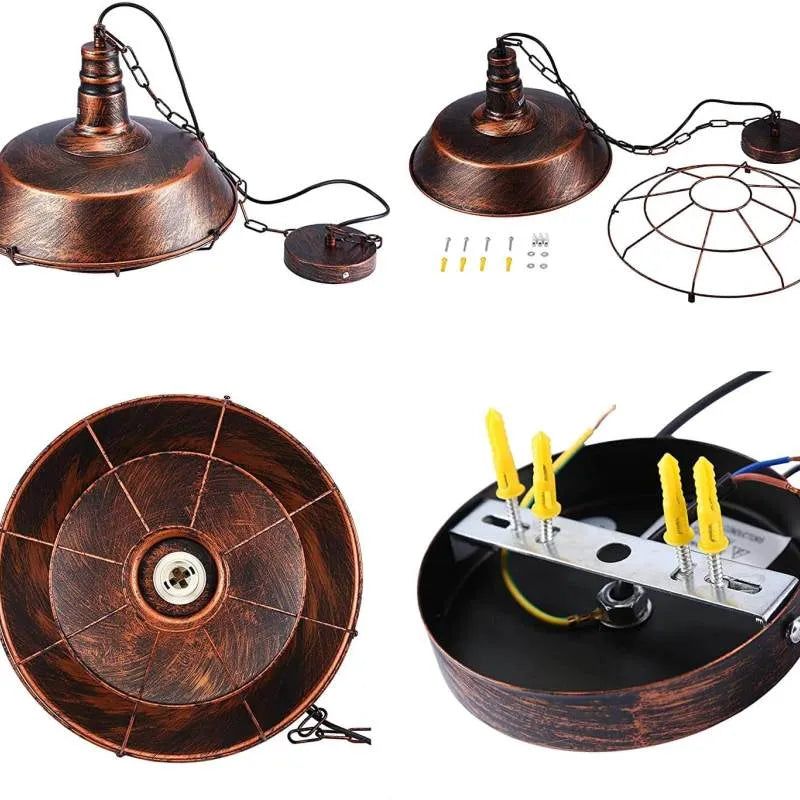 Hadaril Rustic Black Industrial Pendant Light Shade