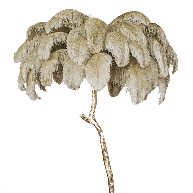 Salenor Nordic Luxury Unique Ostrich Feather Floor Lamp/Table Lamp-Neutral Decor