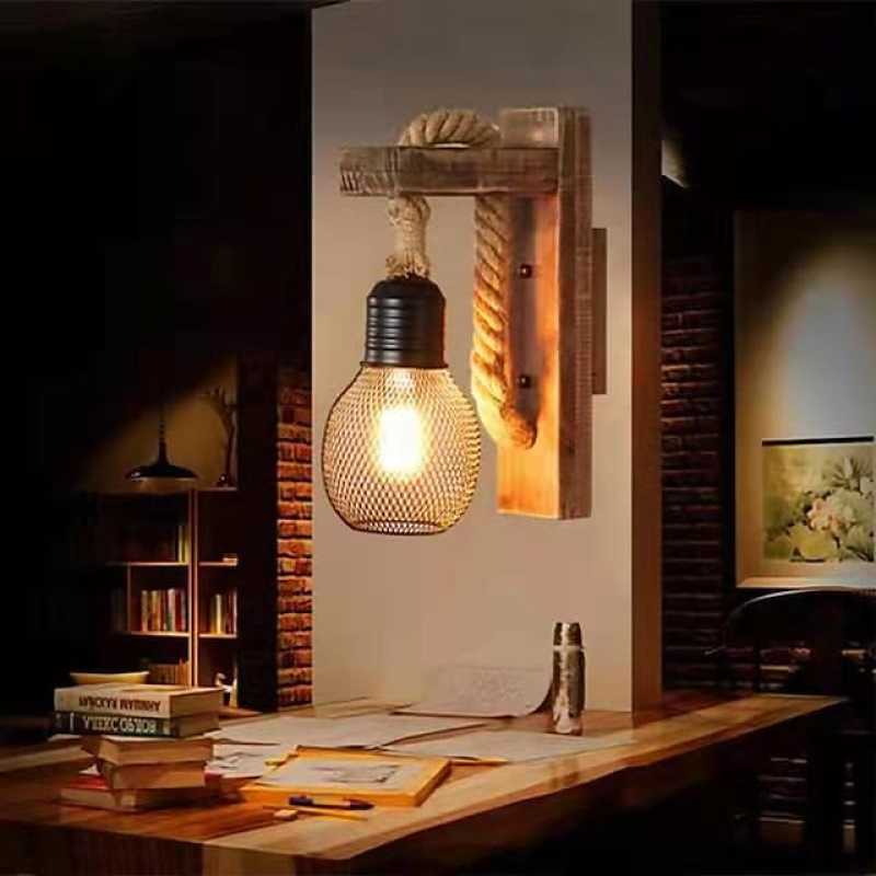 Mekupan Solid Wood Wall Lamp for Hallway & Living Room