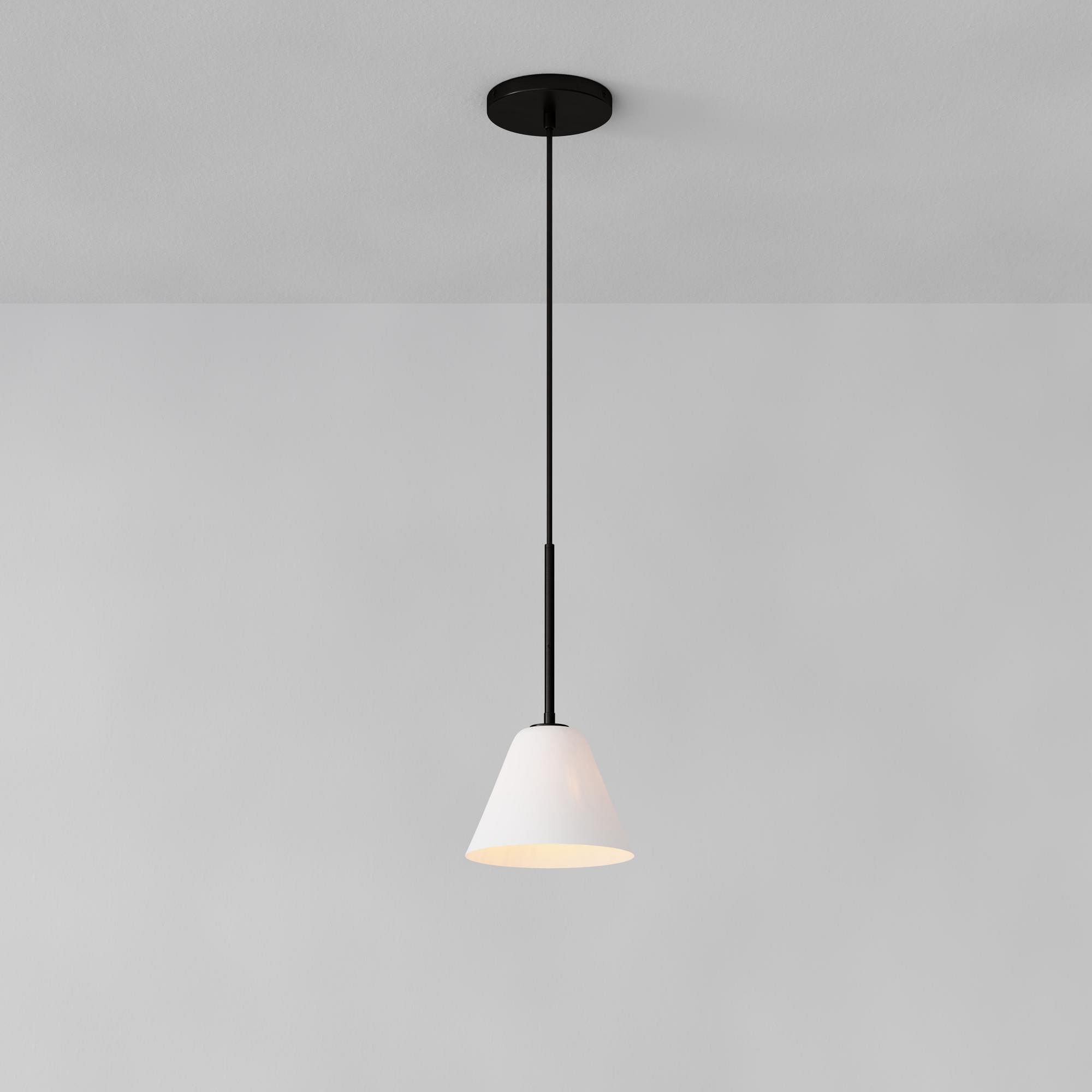 Cone Milk Clear Glass Cone Pendant Light for Kitchen