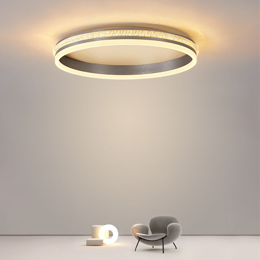 Pilodon Modern Ring Metal/ Flush Mount Ceiling Lights, Silver