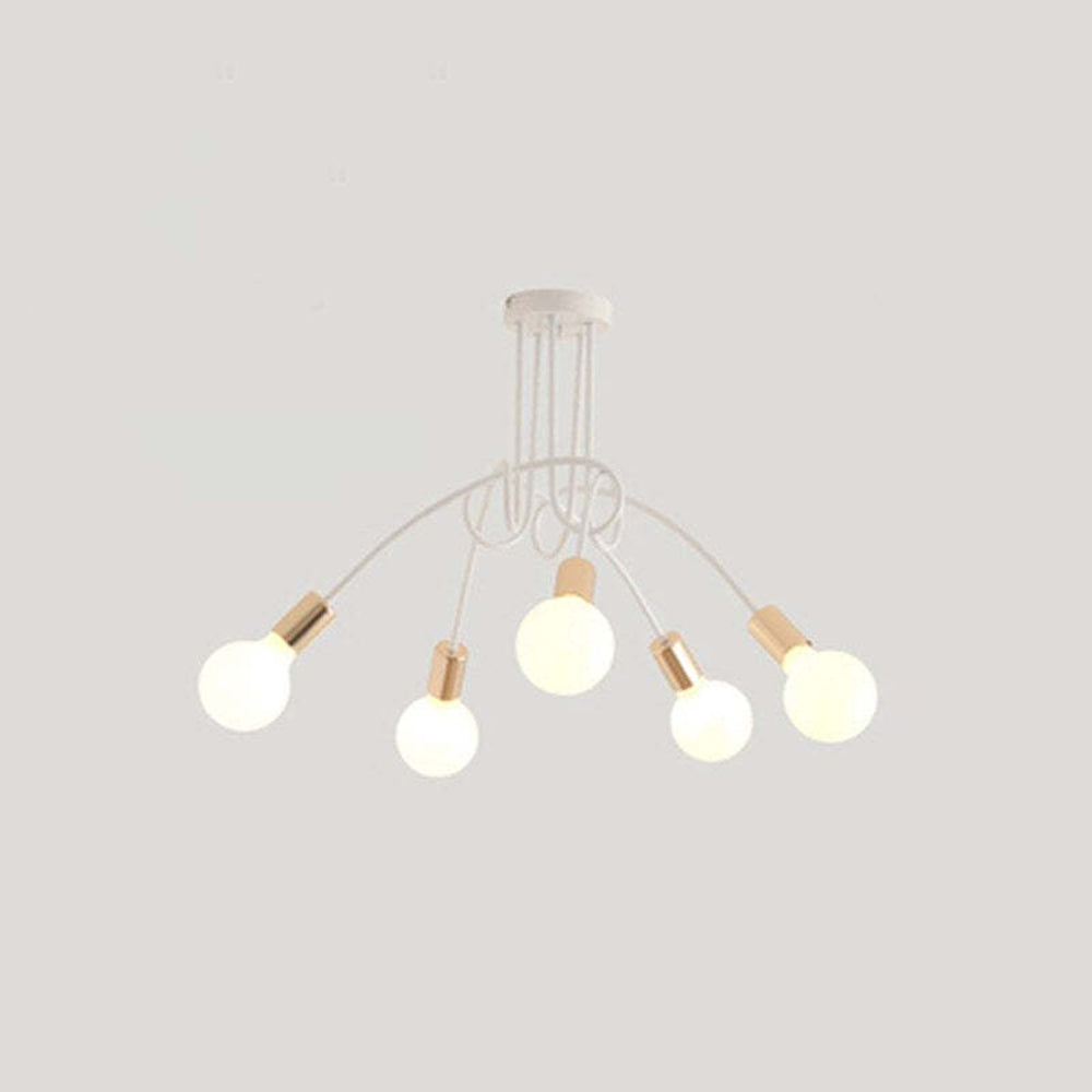Lopumit Modern Linear Curve Metal Ceiling Light, Dining Room/Living Room
