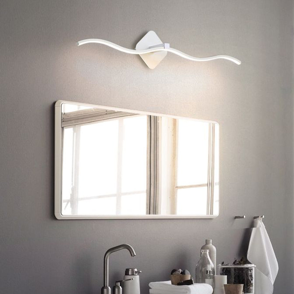 Begilal Minimalist Wave Linear Metal Wall Lamp, Black/White