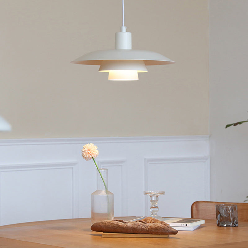 Debapak Modern LED Pendant Light White Wood Metal Bedroom