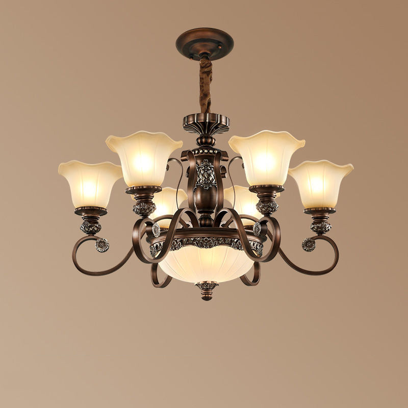 Nevitore Retro Flower Pendant Light Metal Glass Living Room Bedroom