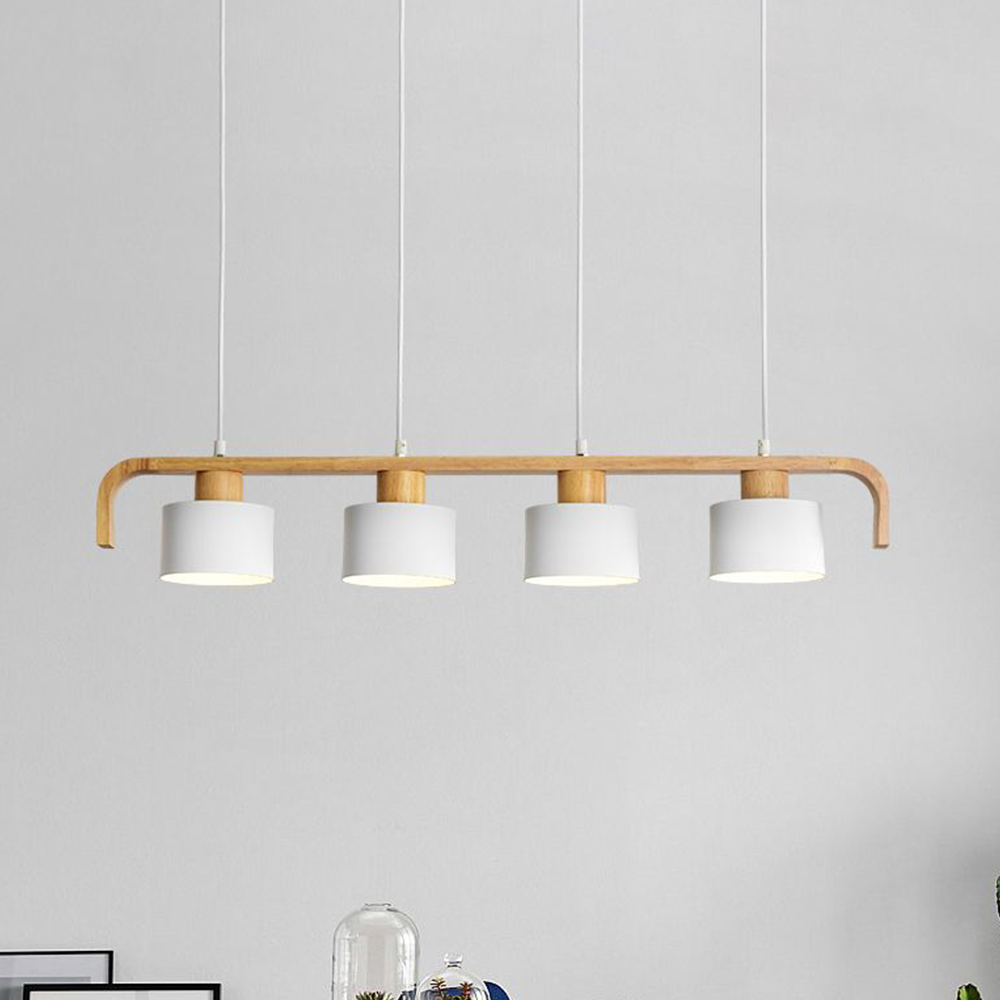 Vaneram Pendant Light Cylinder Nordic, Bamboo, White/Green/Gray, Bedroom