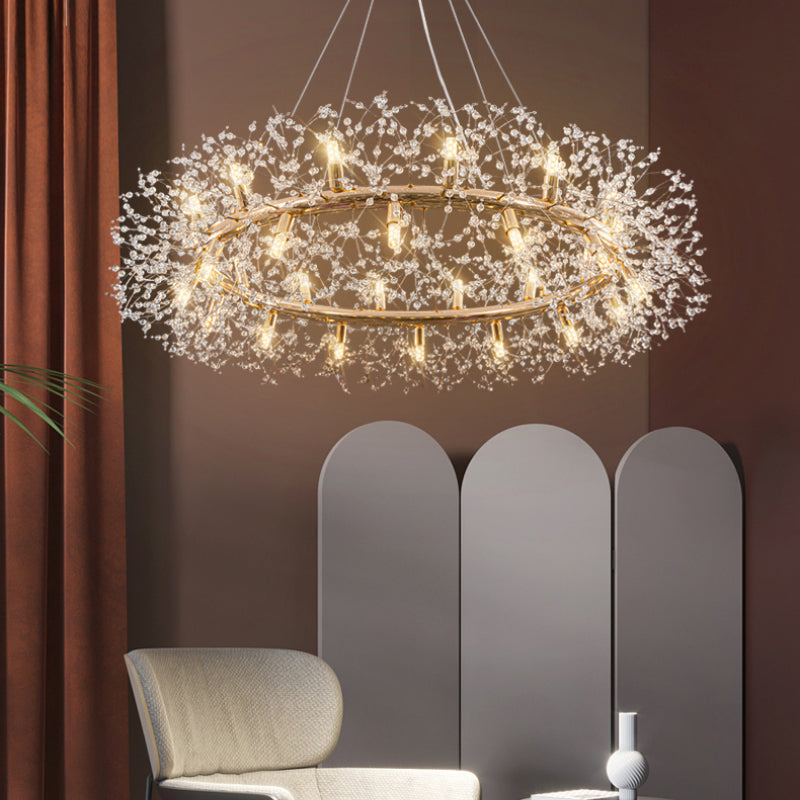 Keritun Modern Dandelion LED Pendant Light GoldCrystal Bedroom/Living Room