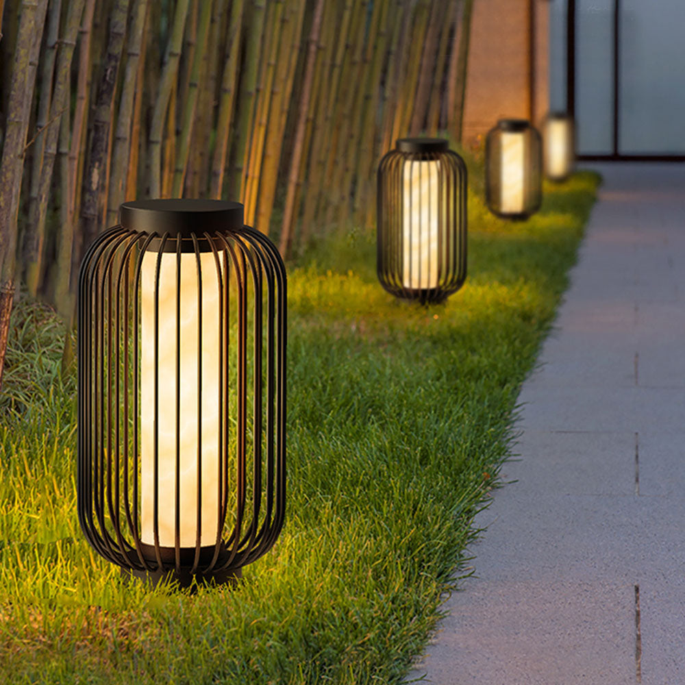 Hepirod Lantern Solar/Rechargeable Outdoor Floor Lamp, Brown