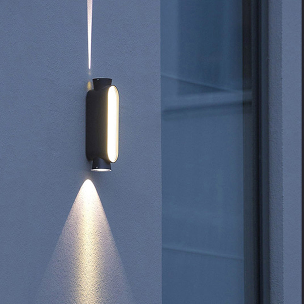 Junakod Minimalist Up/Down Outdoor Wall Lamp, Black/White