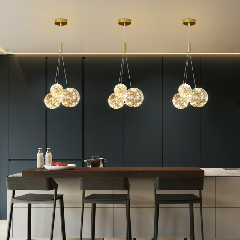 Karomen Glass Globe Bubble Pendant Light LED Stary