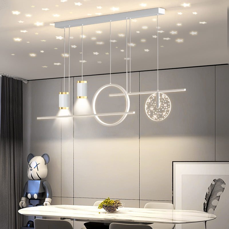 Zovunam Modern Metal Starry Pendant Light, Black/White/Gold
