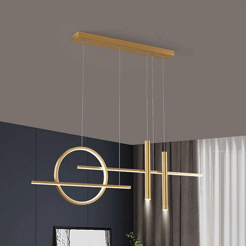 Madobus Minimalism Led Pendant Light, Irregular Ring, Black/Glod