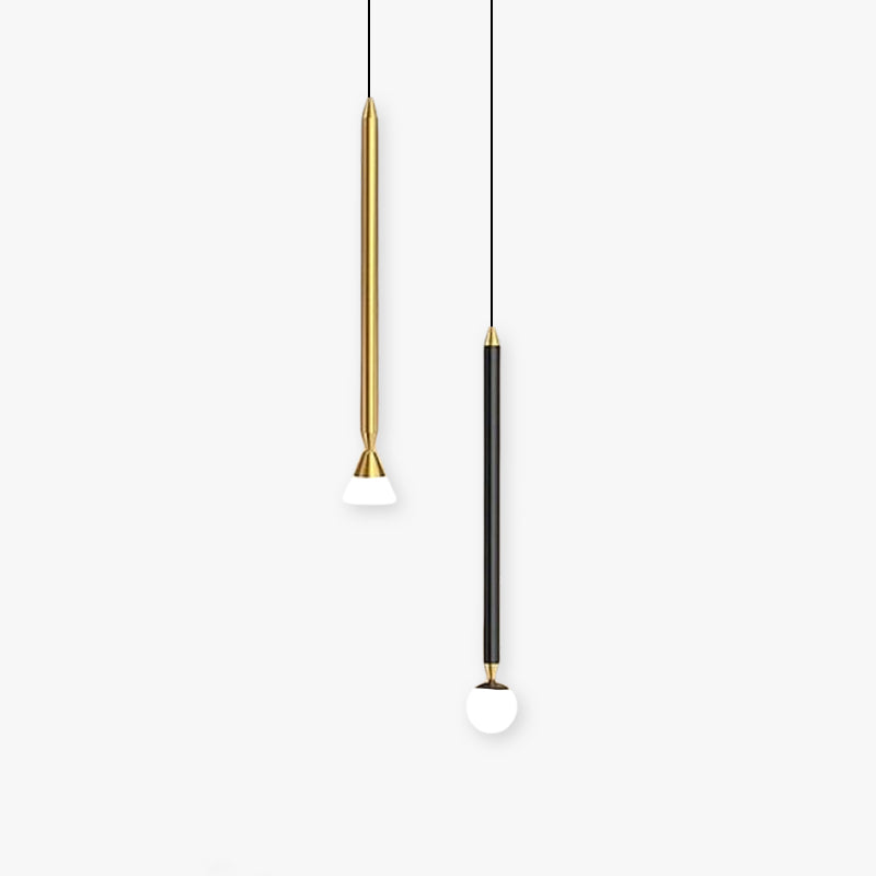 Vikal Linear Pendant Light Bedside, Black & Gold-Neutral Decor