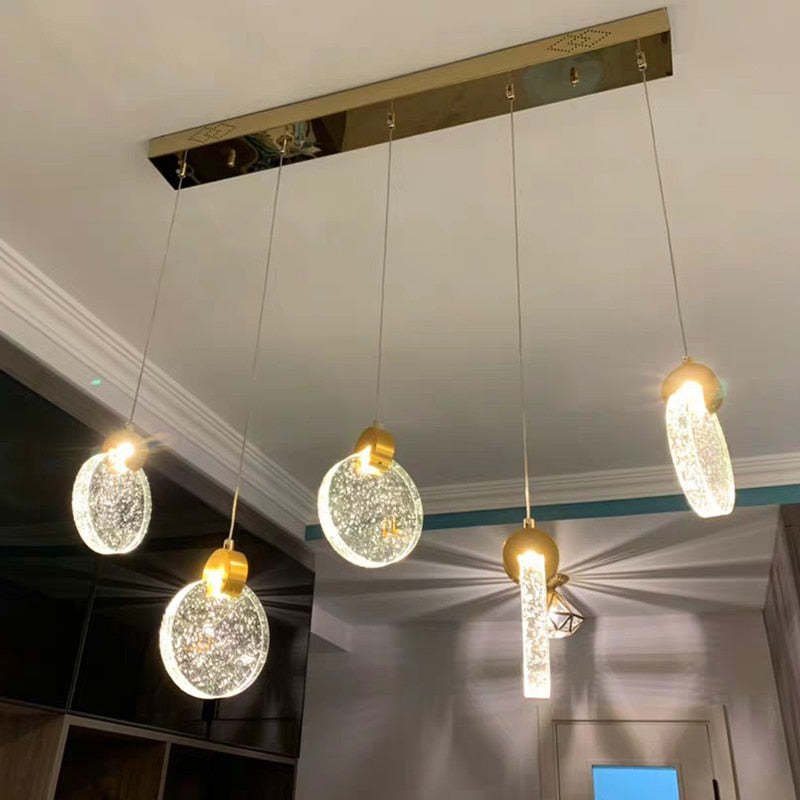 Devikir Luxury Circular Ripple Round Crystal Golden Chandelier
