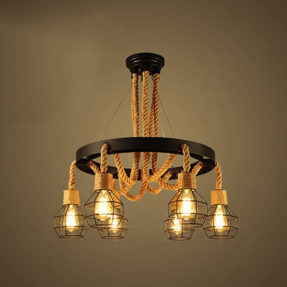 Kikaral Retro Industrial Globe Chandelier Black Metal Bar/Living Room