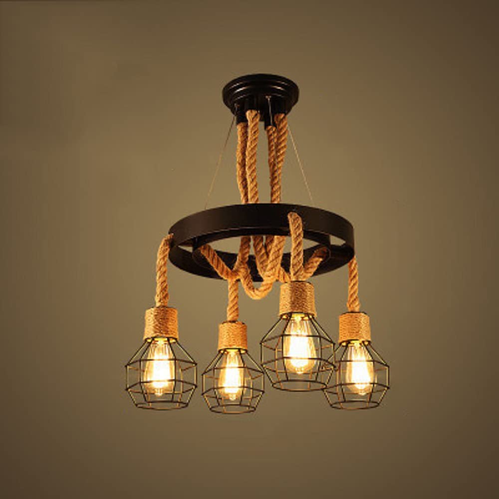 Kikaral Retro Industrial Globe Chandelier Black Metal Bar/Living Room