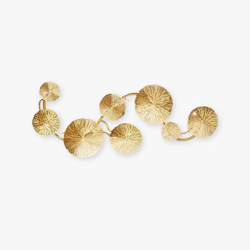 Gutinom Modern Metal Round Lotus Leaf Wall Lamp, Gold