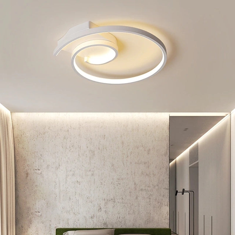 Kumitak Modern Spiral Shaped Metal Ceiling Light, Black/White