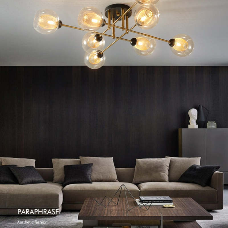 Zovokil Industrial Glass Globe Chandelier LED, 6 Style