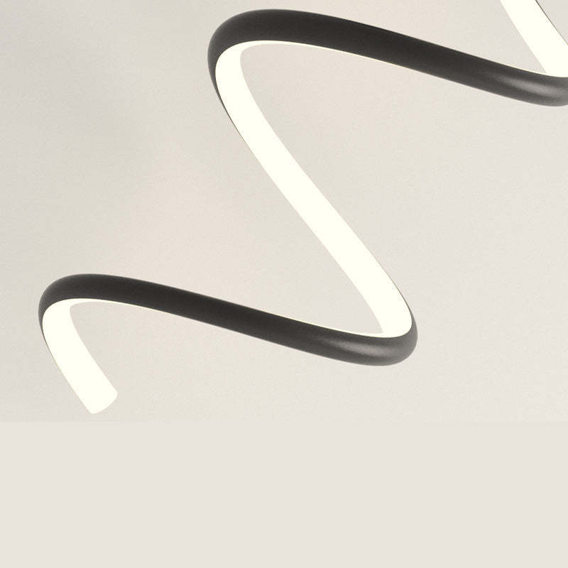Kipenan Modern LED Art Interior Wall Light Spiral, Black & White