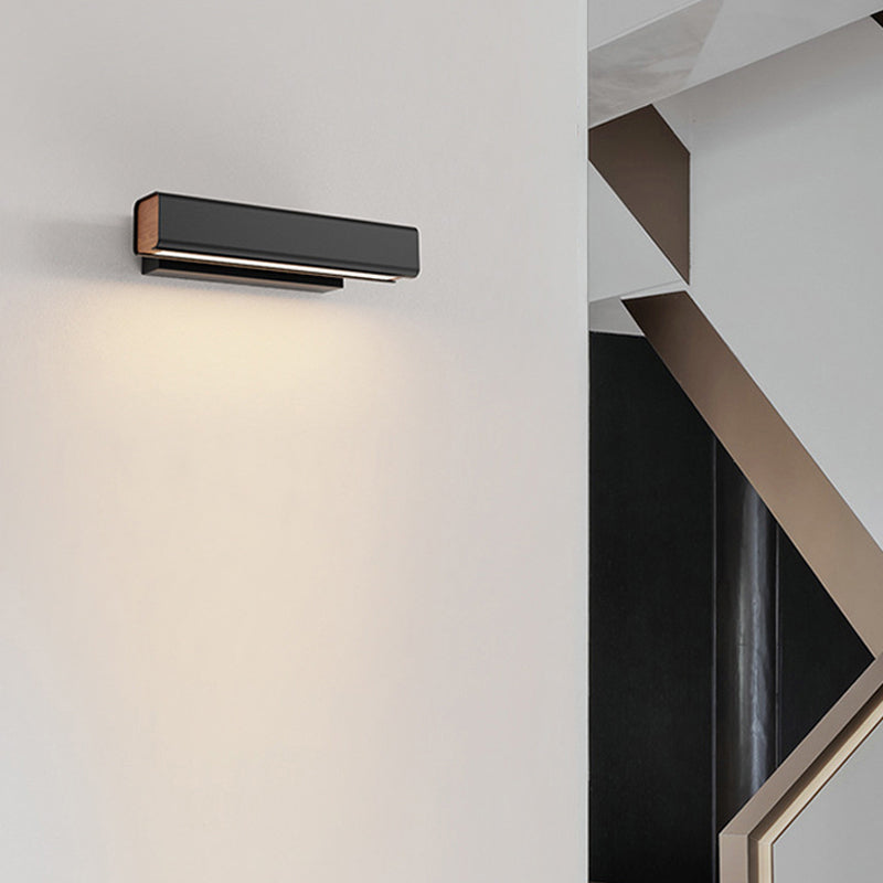 Heri Modern Rectangles Rotatable Wall Lamp, Black/White-Neutral Decor