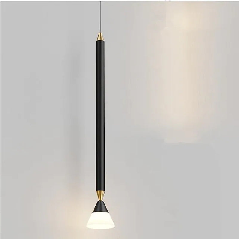 Vikal Linear Pendant Light Bedside, Black & Gold-Neutral Decor