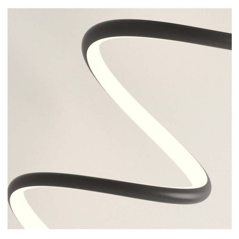 Kipenan Modern LED Art Interior Wall Light Spiral, Black & White