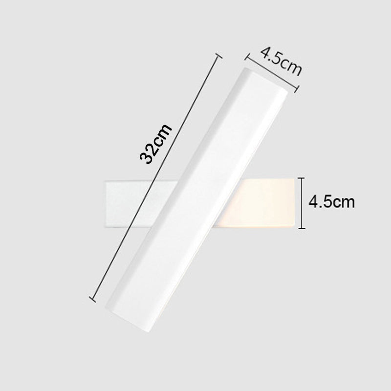 Heri Modern Rectangles Rotatable Wall Lamp, Black/White-Neutral Decor