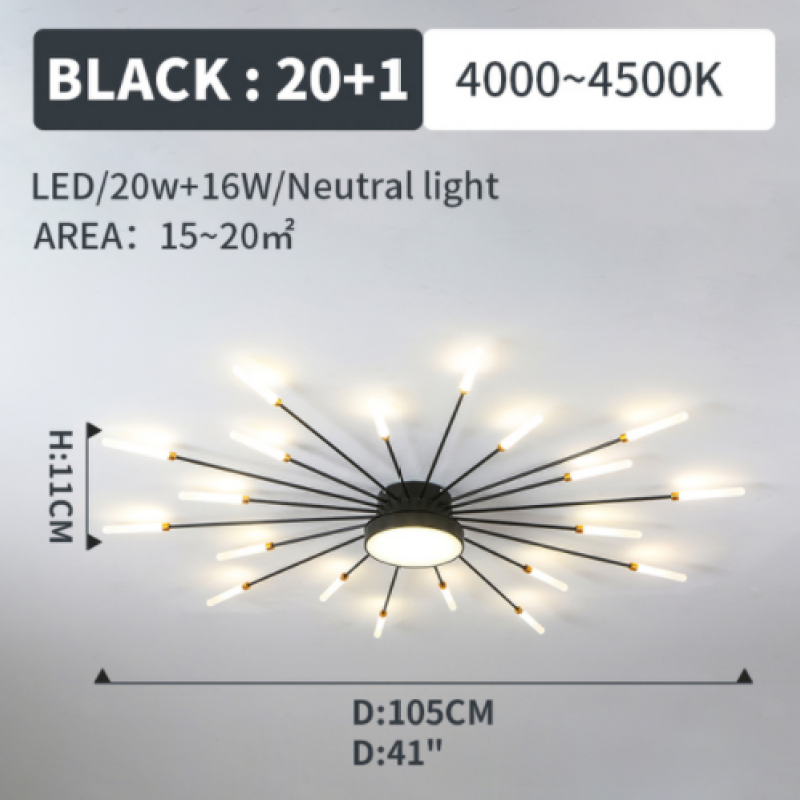 Vexor Modern Home Decoration Fireworks LED Ceiling Light-Neutral Decor
