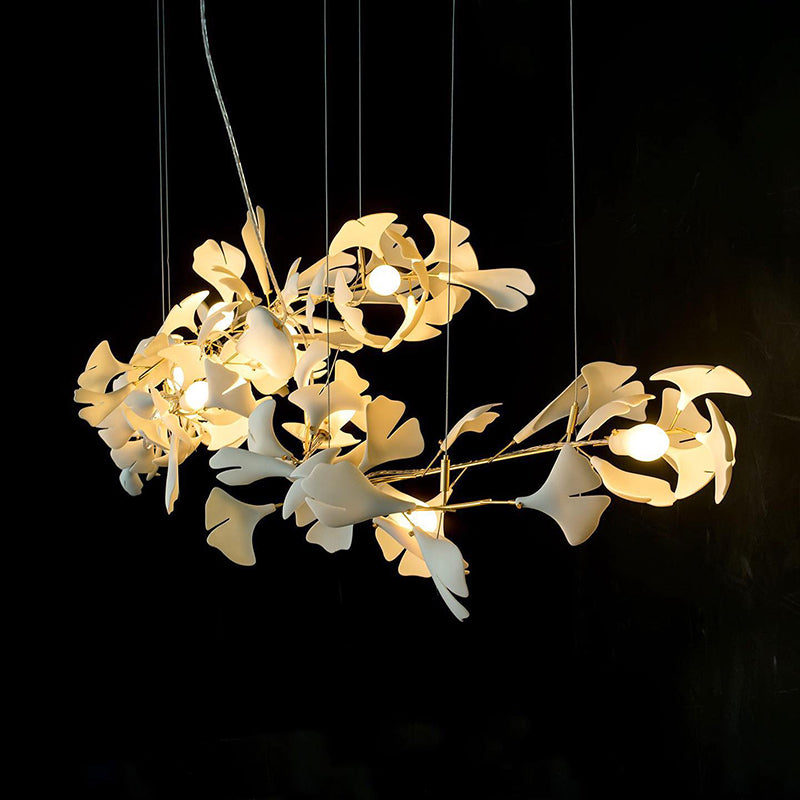 Navirin Luxury Ceramic Chandelier Large Foyer, Gingko leaf, Living Room