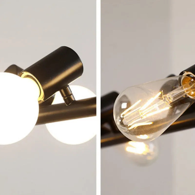 Dabenika Vintage LED Chandelier Black Metal Dining/Living Room/Bar
