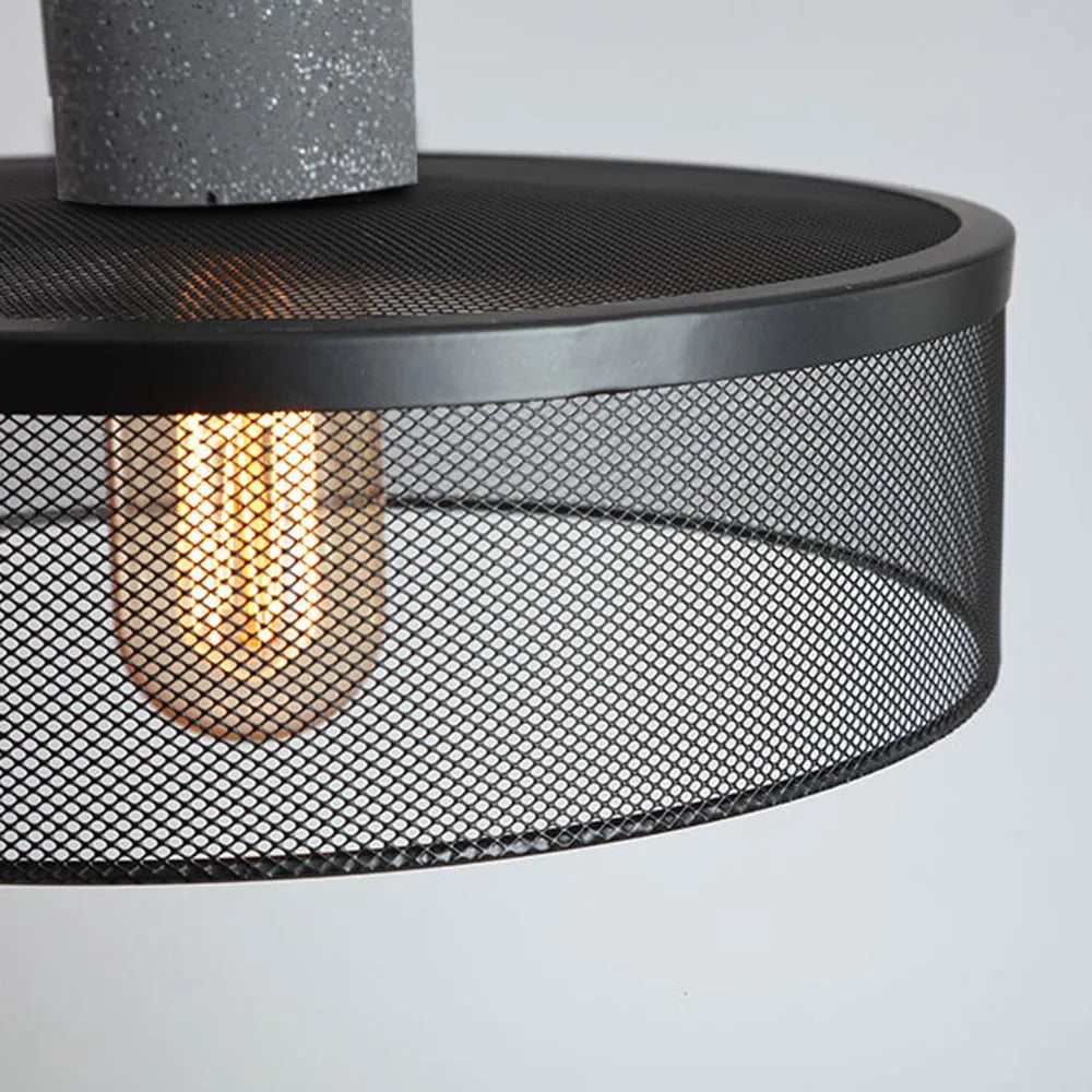 Xenith Industrial Cylindrical Pendant Light, Cement/Metal