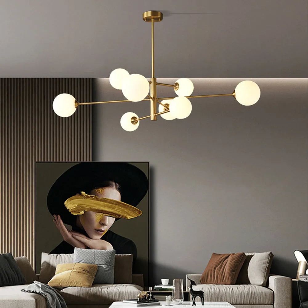 Webalot Modern Glass Shade Pendant Light, Copper/Black