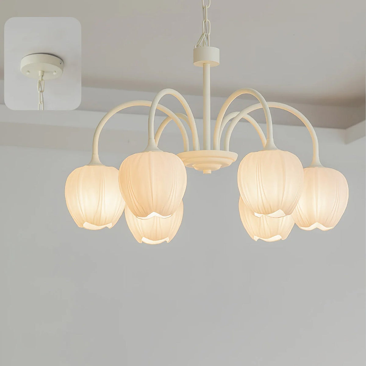 Eiraine Chandelier Tulip Matcha Glass