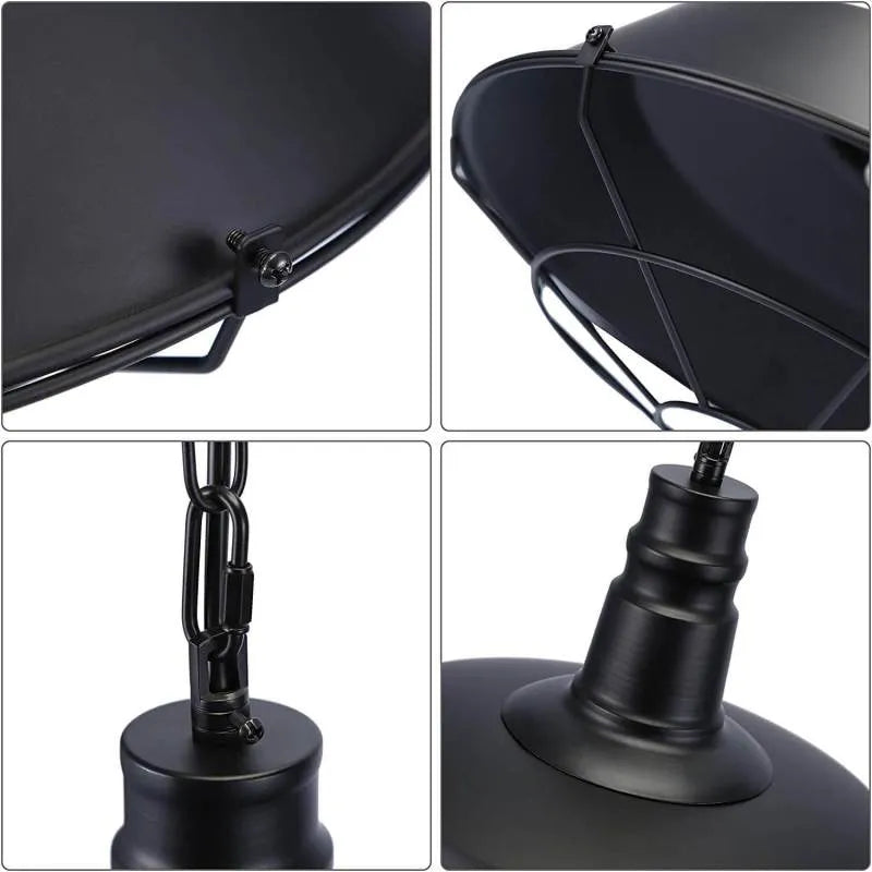 Hadaril Rustic Black Industrial Pendant Light Shade