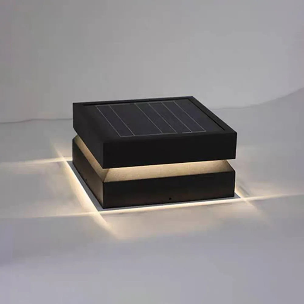 Corvex Outdoor Lamp Modern Concave Black Solar-Neutral Decor