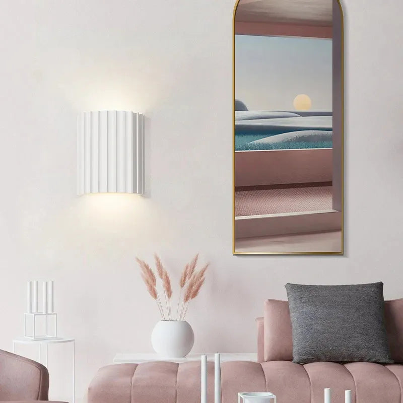 Orvian Wall Lamp Semi-cylindrical Resin-Neutral Decor