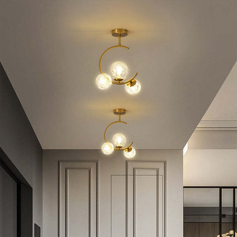 Liperir Modern Glass Globe Pendant Light, Metal & Glass, 3 Style