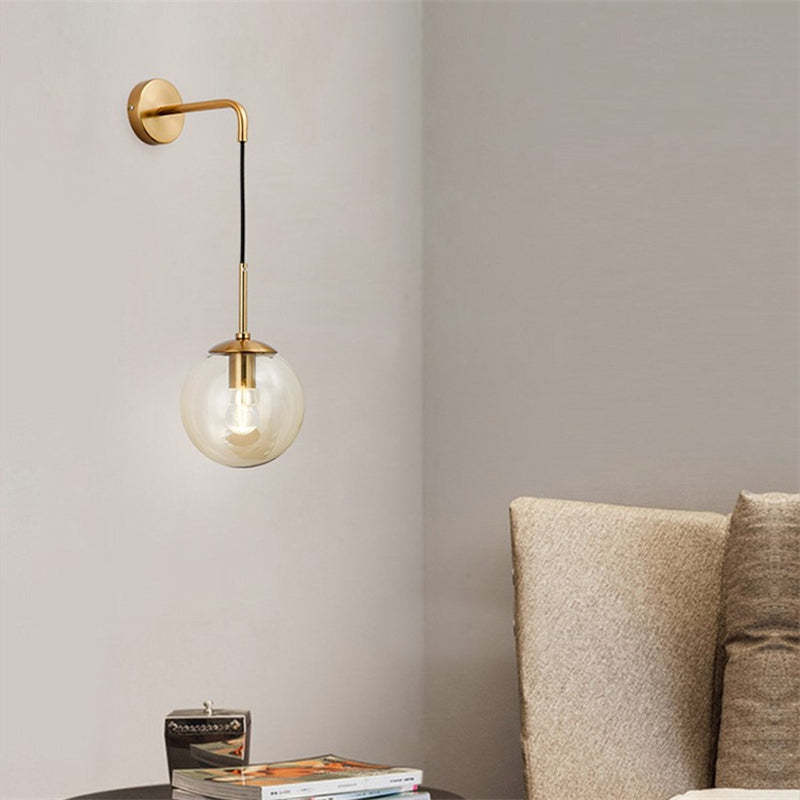 Bedumal Glass Ball Nordic LED Wall Reading Lamp Single Head