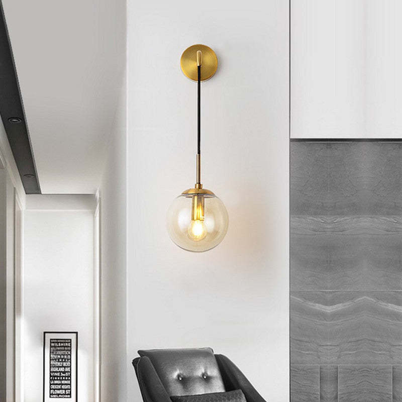 Bedumal Glass Ball Nordic LED Wall Reading Lamp Single Head