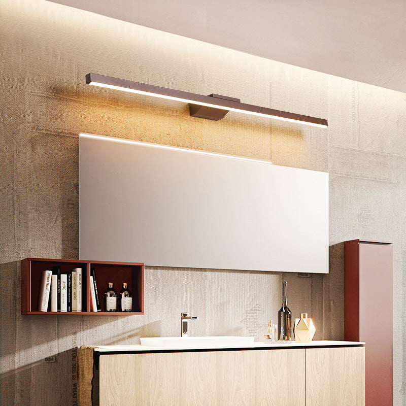 Fevibus Modern Linear Metal Wall Lamp Mirror Front, Coffee