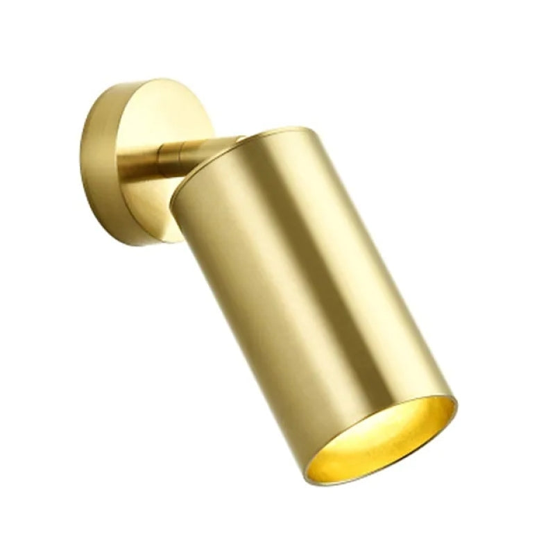 Nubuked Moderno Gold Cylinder Spotlight Background Flush Mount Ceiling Light, Metal