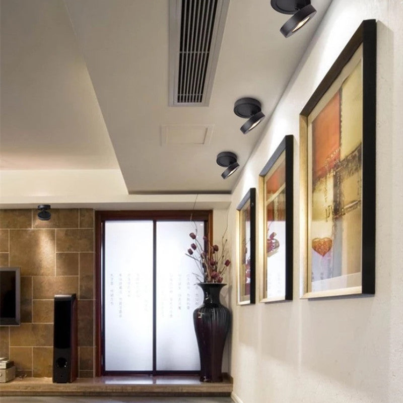Copebul Modern Adjustable Square Ceiling Light Spotlight, Black/White