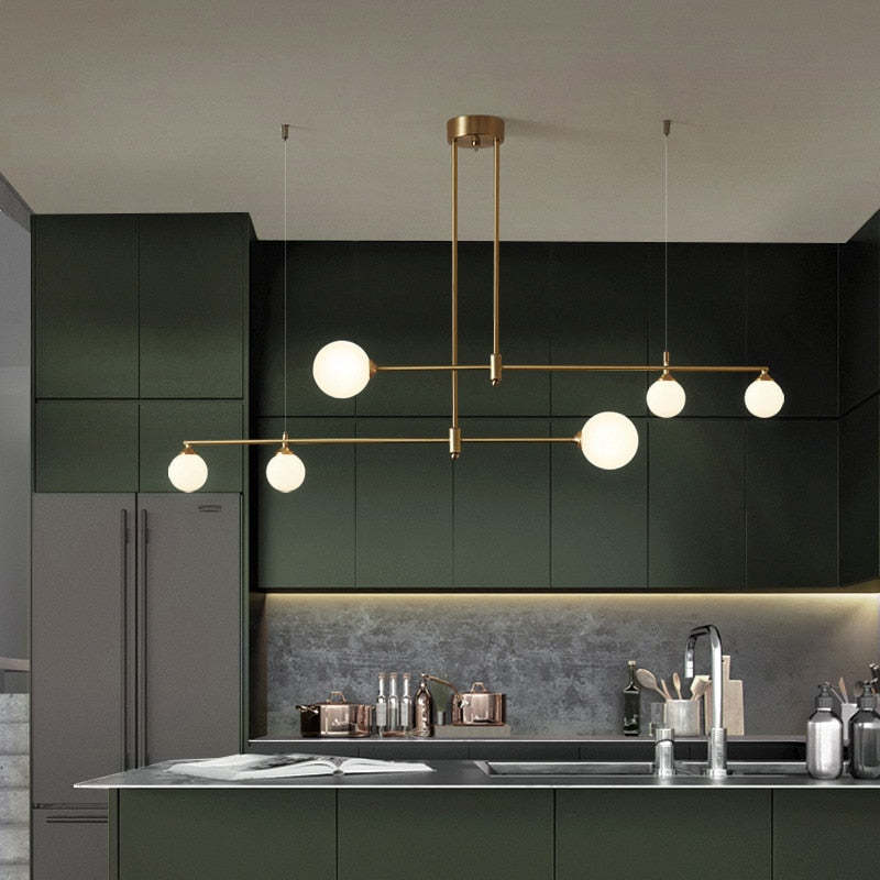 Wulukon Modern Golden Bubble Copper Pendant Light