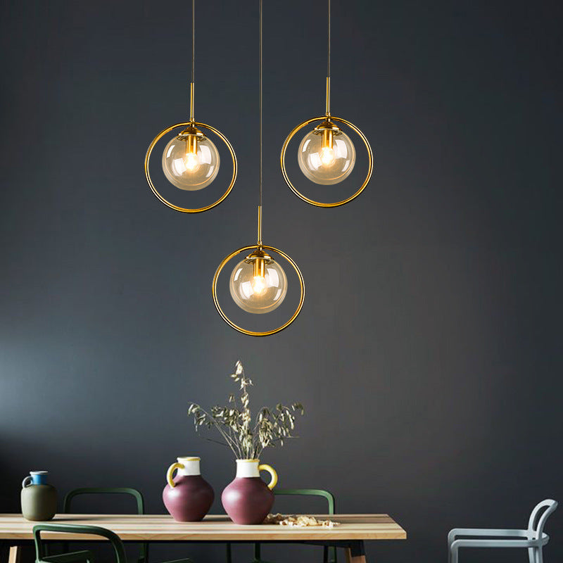 Neo Glass Pendant Light with a Ring-Neutral Decor