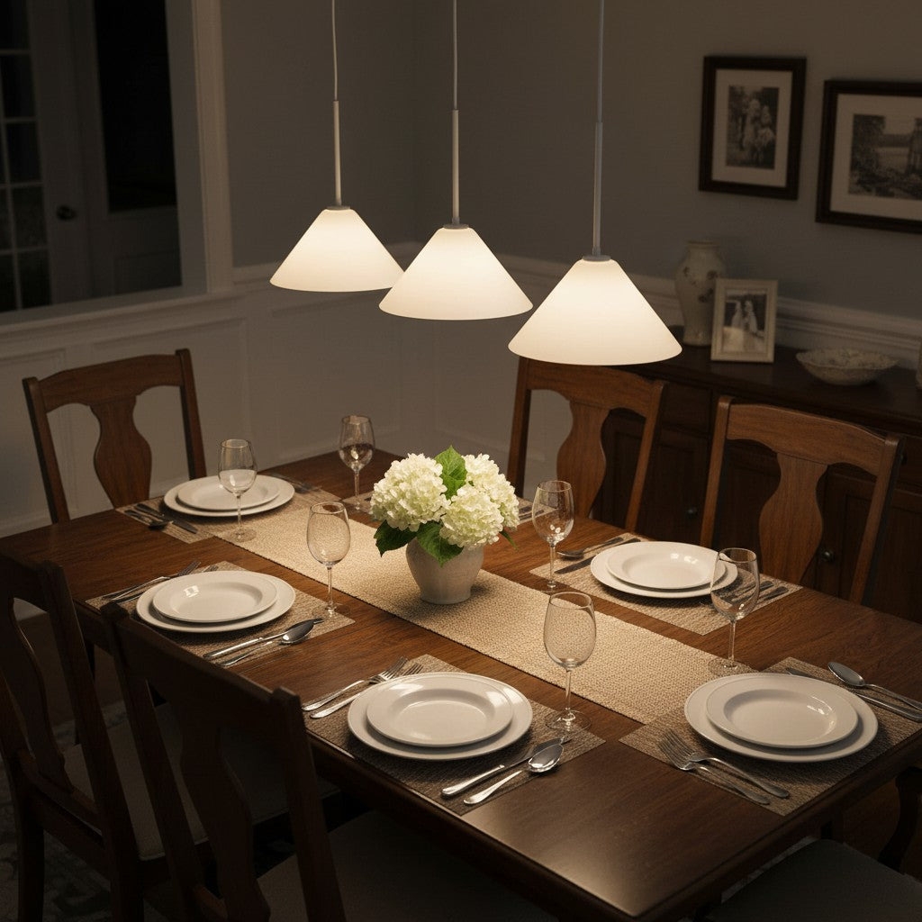 Cone Milk Clear Glass Cone Pendant Light for Kitchen
