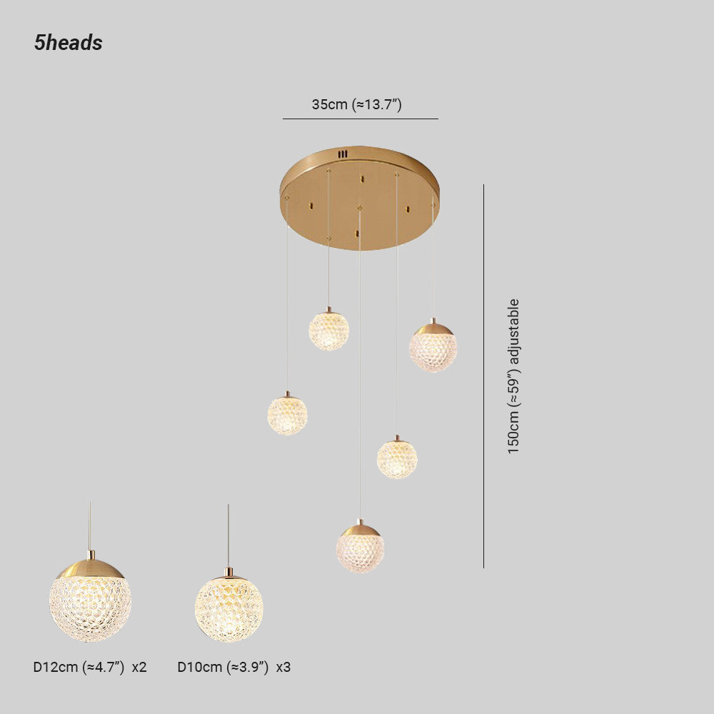Cikakot Multi Staircase Modern Art Deco Pendant Light, Gold