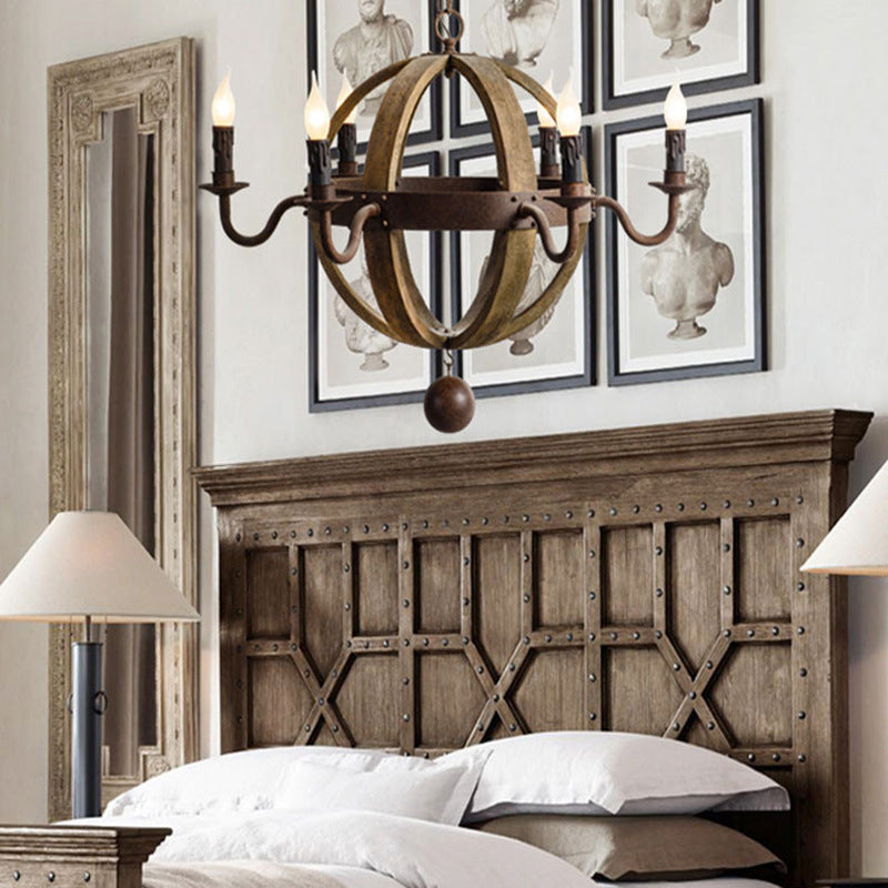 Ripubuni Rustic Pendant Light Wood Metal Corridor Restaurant