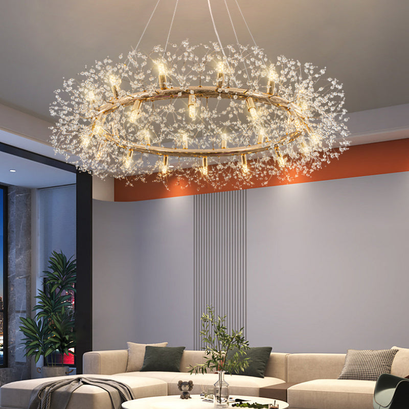 Keritun Modern Dandelion LED Pendant Light GoldCrystal Bedroom/Living Room