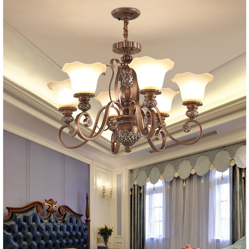 Nevitore Retro Flower Pendant Light Metal Glass Living Room Bedroom